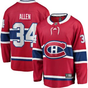 Men's Montreal Canadiens Jake Allen Fanatics Branded Red Breakaway Player Jersey