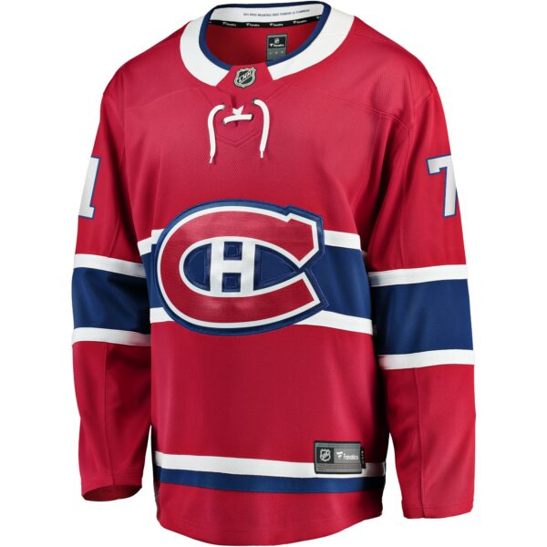 Men’s Montreal Canadiens Jake Evans Fanatics Branded Red Home Breakaway Player Jersey