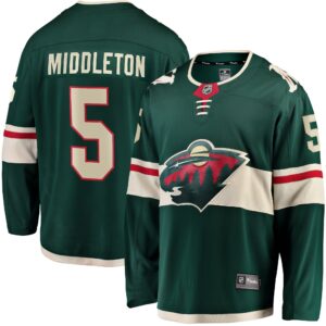 Men's Minnesota Wild Jake Middleton Fanatics Branded Green Home Breakaway Player Jersey