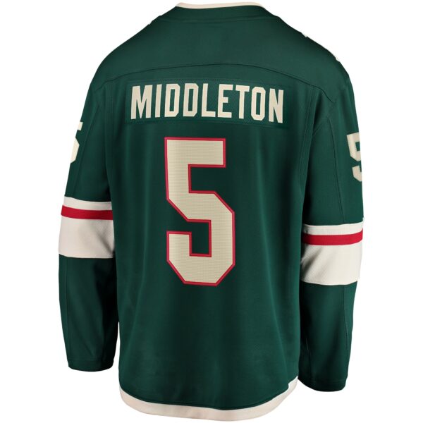 Men’s Minnesota Wild Jake Middleton Fanatics Branded Green Home Breakaway Player Jersey