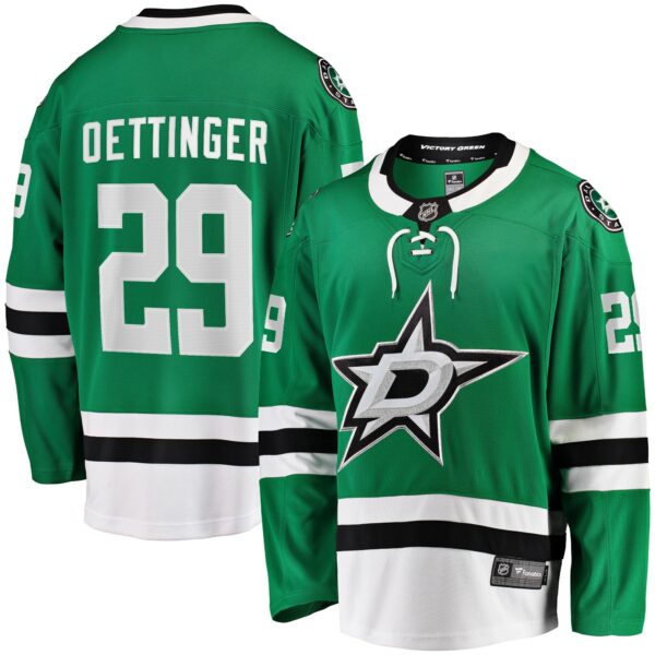 Men’s Dallas Stars Jake Oettinger Fanatics Branded Kelly Green Home Breakaway Player Jersey