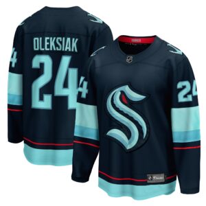 Men's Seattle Kraken Jamie Oleksiak Fanatics Branded Deep Sea Blue Home Breakaway Player Jersey