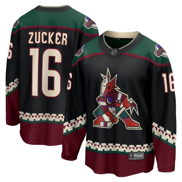 Men’s Arizona Coyotes Jason Zucker Fanatics Branded Black Home Breakaway Jersey