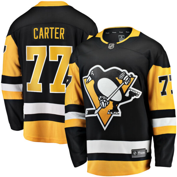 Men’s Pittsburgh Penguins Jeff Carter Fanatics Branded Black Home Breakaway Replica Jersey