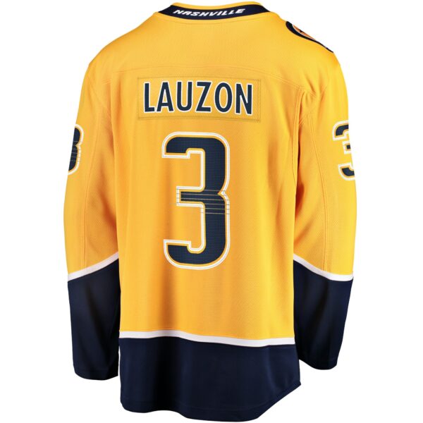 Men’s Nashville Predators Jeremy Lauzon Fanatics Branded Gold Home Breakaway Player Jersey