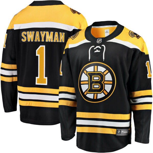 Men’s Boston Bruins Jeremy Swayman Fanatics Branded Black Home Breakaway Replica Jersey