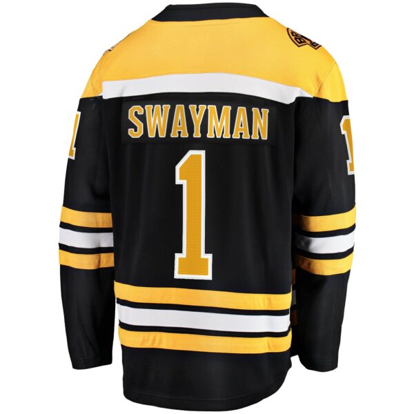 Men’s Boston Bruins Jeremy Swayman Fanatics Branded Black Home Breakaway Replica Jersey