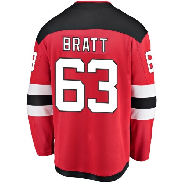 Men’s New Jersey Devils Jesper Bratt Fanatics Branded Red Home Breakaway Player Jersey