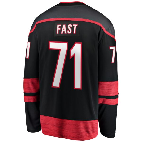 Men’s Carolina Hurricanes Jesper Fast Fanatics Branded Black Home Breakaway Jersey