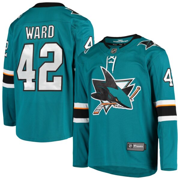 Men’s San Jose Sharks Joel Ward Fanatics Branded Teal Breakaway Home Player Jersey