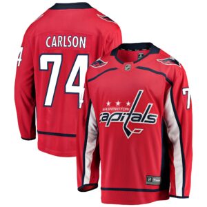 Men's Washington Capitals John Carlson Fanatics Branded Red Home Breakaway Player Jersey