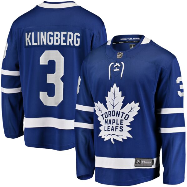 Men’s Toronto Maple Leafs John Klingberg Fanatics Branded Blue Home Breakaway Jersey