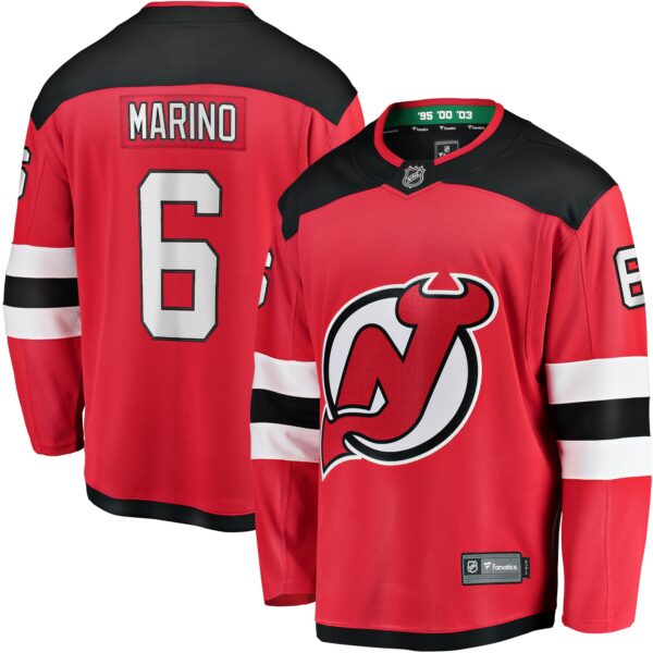 Men’s New Jersey Devils John Marino Fanatics Branded Red Home Breakaway Player Jersey