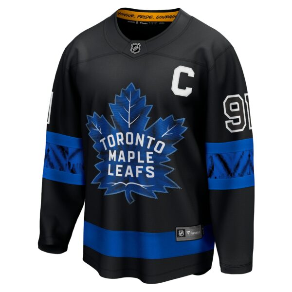 Men’s Toronto Maple Leafs John Tavares Fanatics Branded Black Alternate Premier Breakaway Reversible Player Jersey