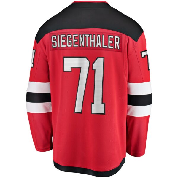 Men’s New Jersey Devils Jonas Siegenthaler Fanatics Branded Red Home Breakaway Player Jersey