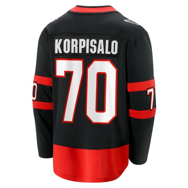 Men’s Ottawa Senators Joonas Korpisalo Fanatics Branded Black Home Breakaway Jersey