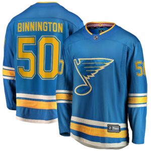 Men's St. Louis Blues Jordan Binnington Fanatics Branded Blue Alternate Premier Breakaway Player Jersey