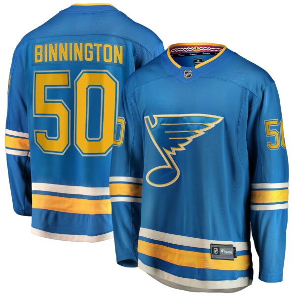 Men’s St. Louis Blues Jordan Binnington Fanatics Branded Blue Alternate Premier Breakaway Player Jersey