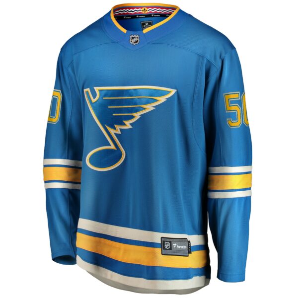 Men’s St. Louis Blues Jordan Binnington Fanatics Branded Blue Alternate Premier Breakaway Player Jersey