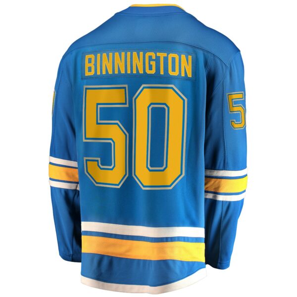 Men’s St. Louis Blues Jordan Binnington Fanatics Branded Blue Alternate Premier Breakaway Player Jersey