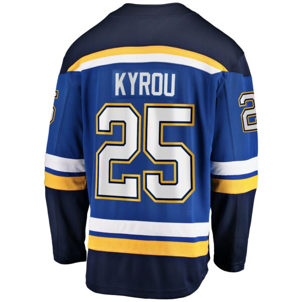 Men’s St. Louis Blues Jordan Kyrou Fanatics Branded Blue Home Team Breakaway Player Jersey