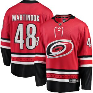 Men's Carolina Hurricanes Jordan Martinook Fanatics Branded Red Alternate Breakaway Player Jersey