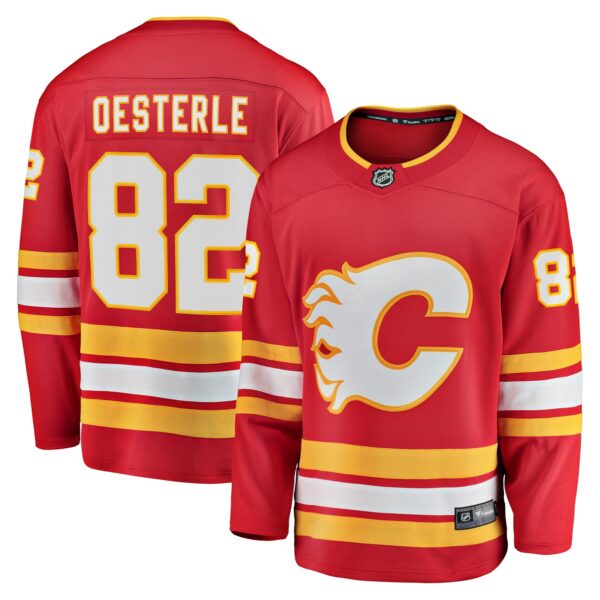 Men’s Calgary Flames Jordan Oesterle Fanatics Branded Red Home Breakaway Jersey