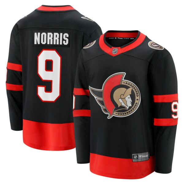 Men’s Ottawa Senators Josh Norris Fanatics Branded Black Home Breakaway Jersey