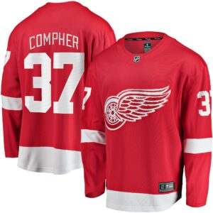 Men's Detroit Red Wings J.T. Compher Fanatics Branded Red Home Breakaway Jersey