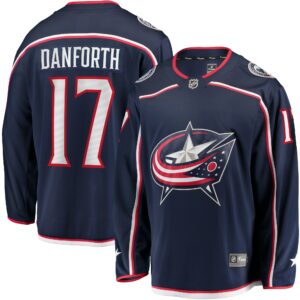 Men's Columbus Blue Jackets Justin Danforth Fanatics Branded Navy Home Breakaway Player Jersey