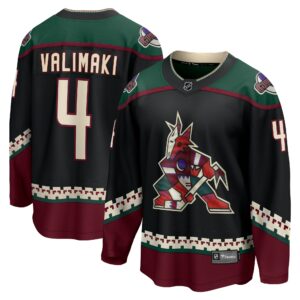 Men's Arizona Coyotes Juuso Valimaki Fanatics Branded Black Home Breakaway Jersey