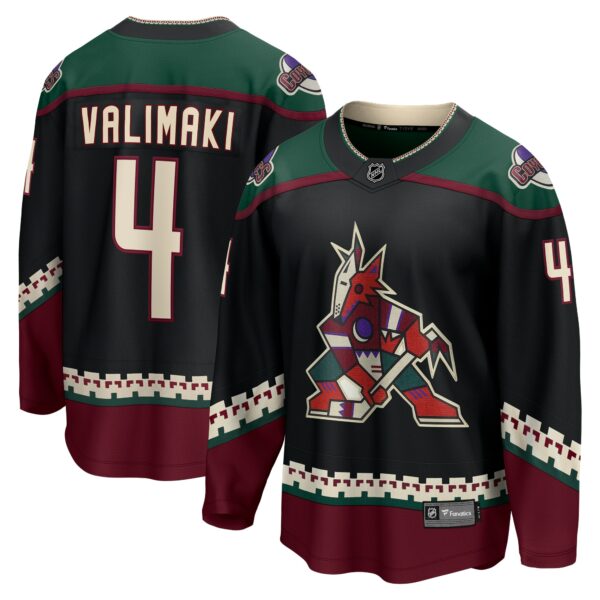 Men’s Arizona Coyotes Juuso Valimaki Fanatics Branded Black Home Breakaway Jersey