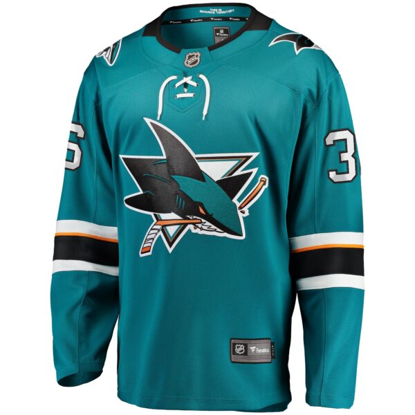 Men’s San Jose Sharks Kaapo Kahkonen Fanatics Branded Teal Home Breakaway Jersey