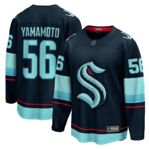 Men's Seattle Kraken Kailer Yamamoto Fanatics Branded Deep Sea Blue Home Breakaway Player Jersey