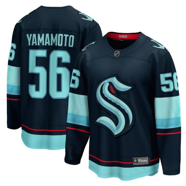 Men’s Seattle Kraken Kailer Yamamoto Fanatics Branded Deep Sea Blue Home Breakaway Player Jersey