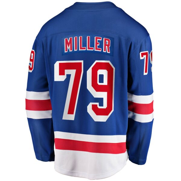 Men’s New York Rangers K’Andre Miller Fanatics Branded Blue Home Breakaway Replica Jersey