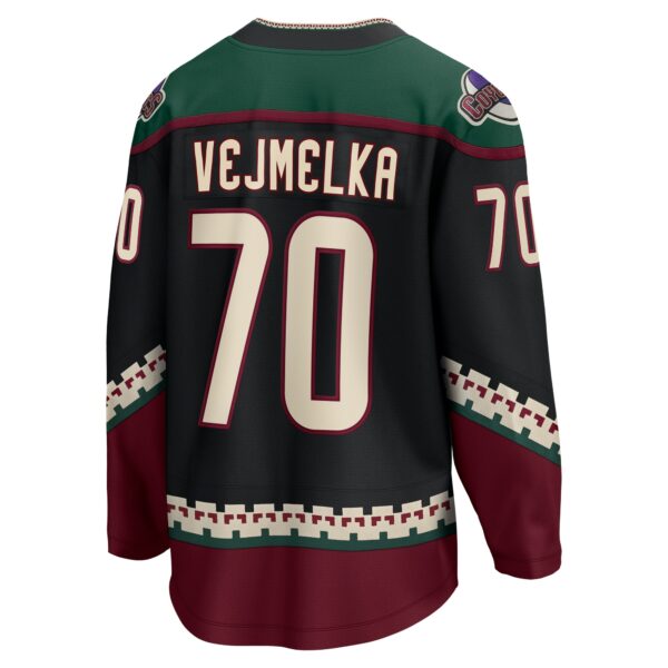 Men’s Arizona Coyotes Karel Vejmelka Fanatics Branded Black Home Breakaway Jersey