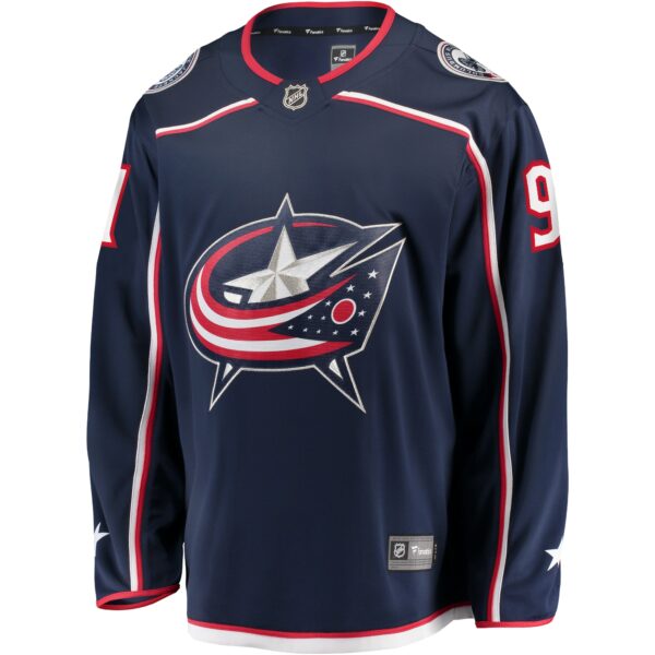 Men’s Columbus Blue Jackets Kent Johnson Fanatics Branded Navy Home Breakaway Jersey