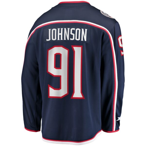 Men’s Columbus Blue Jackets Kent Johnson Fanatics Branded Navy Home Breakaway Jersey