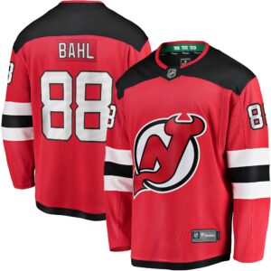 Men's New Jersey Devils Kevin Bahl Fanatics Branded Red Home Breakaway Jersey