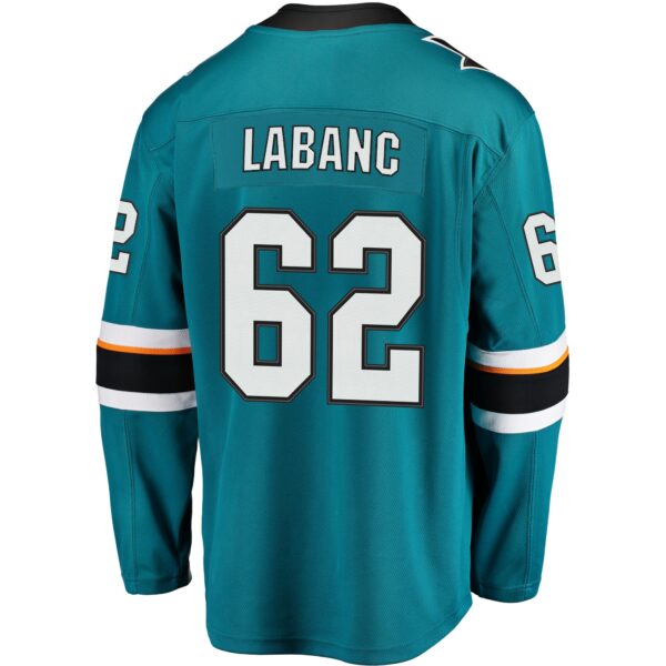 Men’s San Jose Sharks Kevin Labanc Fanatics Branded Teal Breakaway Jersey