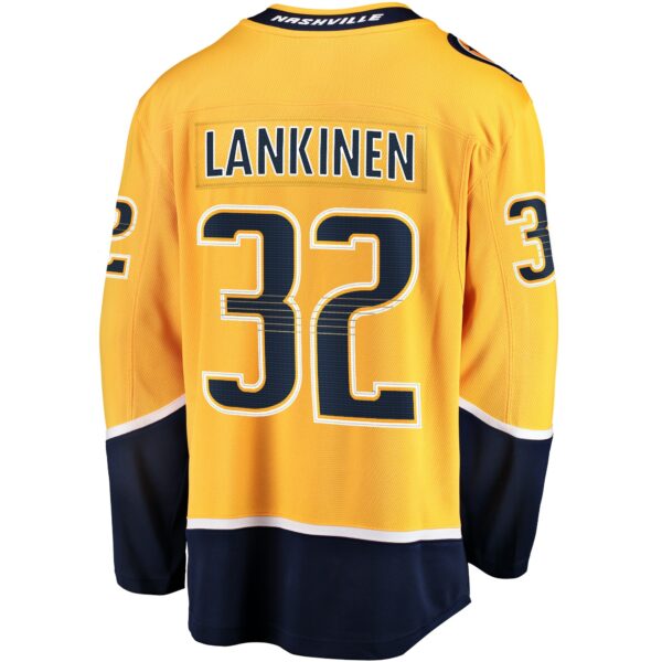 Men’s Nashville Predators Kevin Lankinen Fanatics Branded Gold Home Breakaway Player Jersey