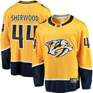 Men's Nashville Predators Kiefer Sherwood Fanatics Branded Gold Home Breakaway Player Jersey