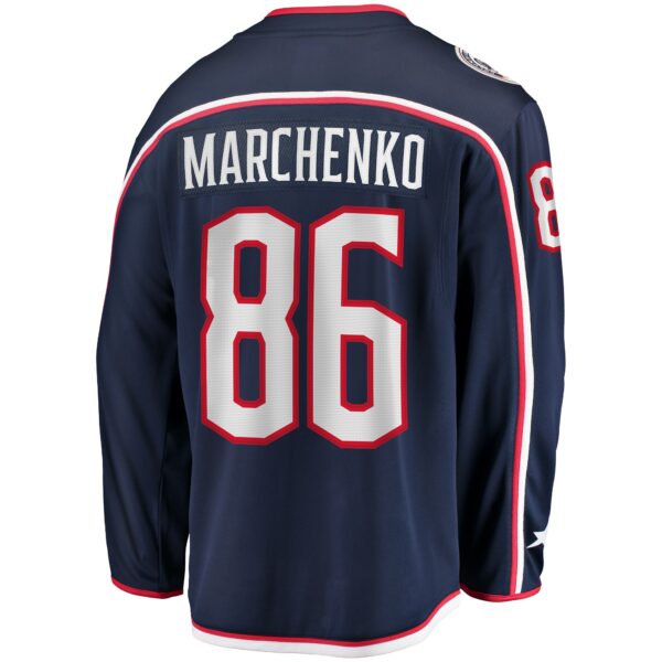 Men’s Columbus Blue Jackets Kirill Marchenko Fanatics Branded Navy Home Breakaway Jersey