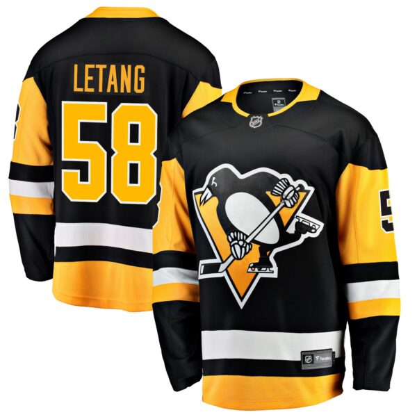 Men’s Pittsburgh Penguins Kris Letang Fanatics Branded Black Home Breakaway Jersey