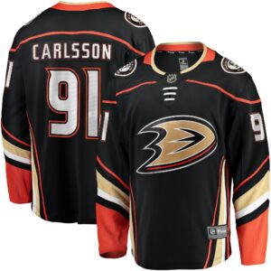 Men's Anaheim Ducks Leo Carlsson Fanatics Branded Black Home Breakaway Player Jersey