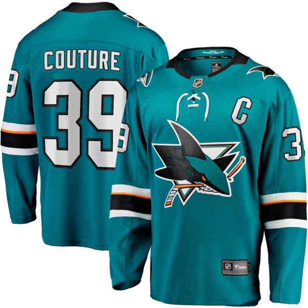 Men’s San Jose Sharks Logan Couture Fanatics Branded Teal Home Breakaway Jersey