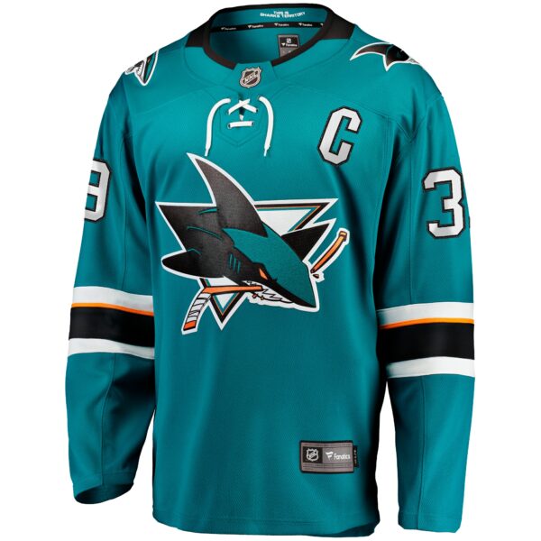 Men’s San Jose Sharks Logan Couture Fanatics Branded Teal Home Breakaway Jersey