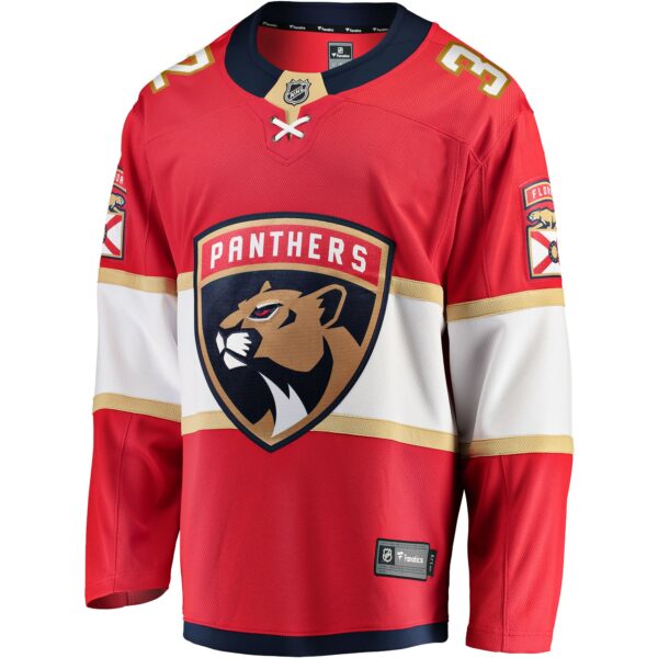 Men’s Florida Panthers Lucas Carlsson Fanatics Branded Red Home Breakaway Player Jersey