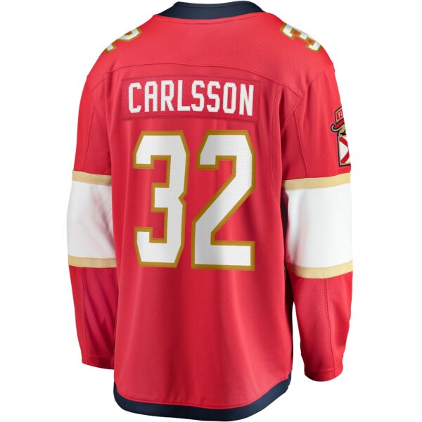 Men’s Florida Panthers Lucas Carlsson Fanatics Branded Red Home Breakaway Player Jersey